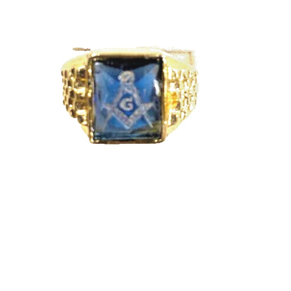 Masonic Freemason Mason ring 18kt yellow gold Unisex Men 7 8 9 10 11 12 13 14
